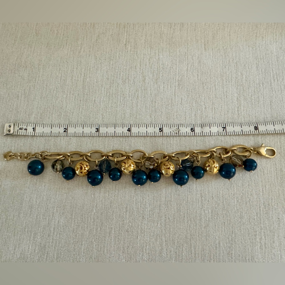 Brighton ‘Contempo Chic’ gold plated with multi color, blue beads bracelet - Picture 6 of 9